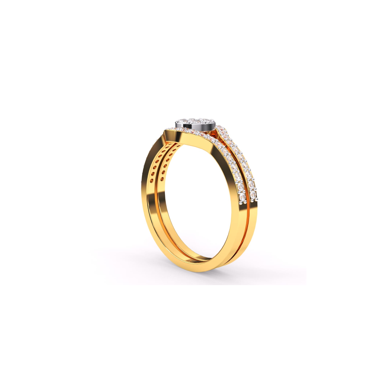 Vintage Double Raw Lab Grown Diamond Ring